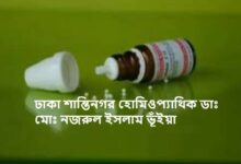 ঢাকা শান্তিনগর হোমিওপ্যাথিক ডাঃ মোঃ নজরুল ইসলাম ভূঁইয়া