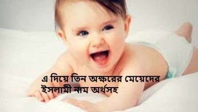 এ দিয়ে তিন অক্ষরের মেয়েদের ইসলামী নাম অর্থসহ