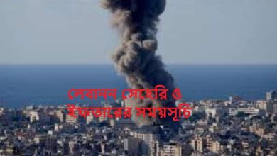 লেবানন সেহেরি ও ইফতারের সময়সূচি